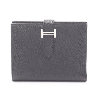 Herm&egrave;s Black Epsom Leather Leather Wallet (Bi-Fold) (Pre-Owned)