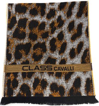 Cavalli Mens Brown Wool Scarf - One Size