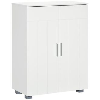 Kleankin Modern Bathroom Cabinet - Freestanding Floor Cabinet w/ Storage - White | TJ Hughes