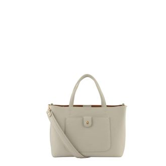 Pourchet Tassen, Dames, Beige, ONE Size, Leer, Bride Zachte Tas met Handvat