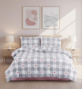 Blanc Avenue Juego de funda de edred&oacute;n 200x200 cm+ 2 FA 65x65 cm 100% algod&oacute;n