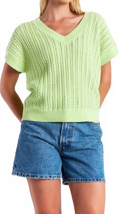 Brodie Spring Stitch Tee In Pastel Green
