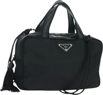 Prada Pre-owned Handbags, female, Black, Size: ONE SIZE Pre-owned Vintage Nylon Hand Bag