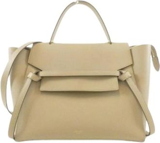 Celine Pre-owned Belt Calfskin Handbag - Dames - Vintage Handtas - Beige - ONE Size - Leer - Vintage