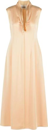 Jil Sander Acetate And Peach Viscose Dress