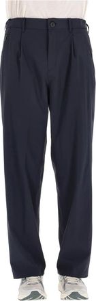 Herno Broeken, Heren, Blauw, M, Polyester, Blauwe Technische Superlicht Over Fit Broek