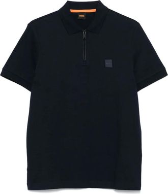 BOSS Polo con zip - Blu