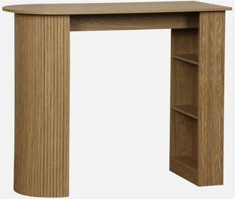 Sweeek Sweeek - Mesa Alta De Cocina De Madera Con Espacio De Almacenamiento, Wallis, Natural, 120x55x100 Cm