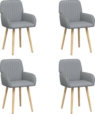 vidaXL Sillas De Comedor 4 Uds. Tela Gris Claro 56,5 X 50 X 87,5 Cm Vidaxl