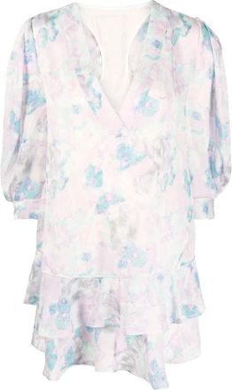 Iro Roze Midi Jurk - Dames - Korte kleedjes - Veelkleurig - S - Kleedjes