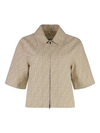 Fendi FF-motif zip-front jacket - Brown