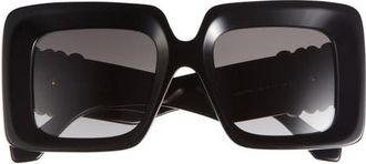 Loewe Anagram 51mm Square Sunglasses in Shiny Black /Gradient Smoke at Nordstrom