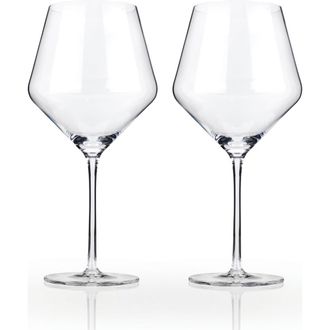 Viski Raye Crystal Angled Burgundy Glasses Set of 2 in Clear at Nordstrom
