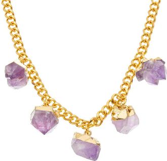 Crystal Haze Crystal Haze 18K Plated Amethyst Statement Necklace
