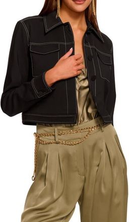 Ramy Brook Marrie Topstitch Jacket in Black at Nordstrom, Size Xx-Small