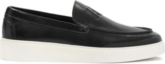 Kazar Zwarte instap sneakers met witte zool - Heren - Loafers - Zwart - 41 EU - Leer - Schoenen