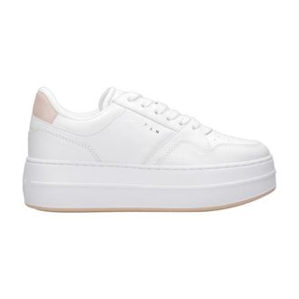 Hogan Witte+Nude Sneakers met Geheugenschuim Binnenzool - Dames - Sneakers - Wit - 35 1/2 EU - Katoen - Schoenen