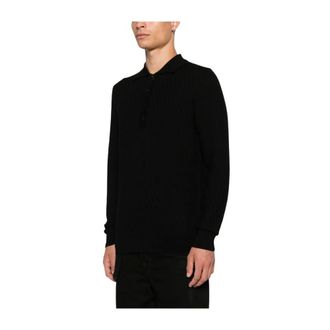 Paolo Pecora Round-neck Knitwear, male, Black, Size: 2XL Round-neck Knitwear