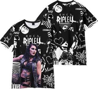 Generic Rhea Ripley Merch T-Shirt Summer Fashion Casual Y2K Tee Sport Unisex Gym Sport Top (R293514A19-YH01,XXS)