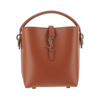 Saint Laurent Tassen, Dames, Oranje, ONE Size, Leer, Le 37 Mini Schoudertas