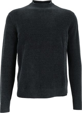 Roberto Ricci Design Plush Velvet Round-Neck Knit Sweater