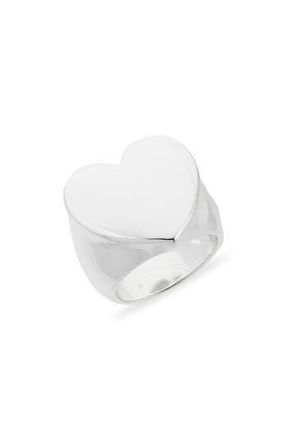 Nordstrom Rack Heart Signet Ring in Silver at Nordstrom Rack, Size 7