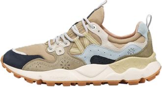 Flower Mountain Layered Sneakers with Textured Sole and Perforated Upper