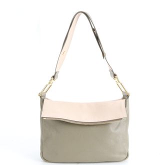 Chlo&eacute; Gray Khaki Leather Handbag Shoulder Bag Tote Bag (Pre-Owned)