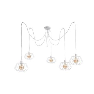 Netlighting Luna Cluster Pendant Ceiling Light White 5x E27