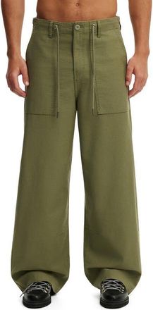 Cotton On Mens Super Baggy Utility Pant in Military Green at Nordstrom, Size 30