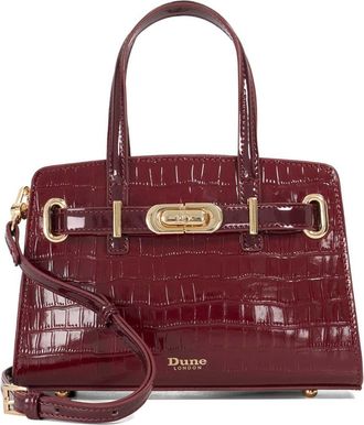 Dune London Dinkydefine Croc Embossed Tote in Burgundy at Nordstrom Rack