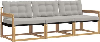 vidaXL Conjunto De Sof&aacute;s De Exterior 3 Uds. Blanco Y Gris Claro Vidaxl