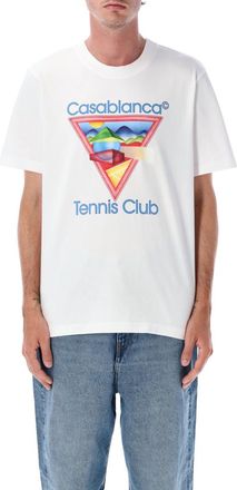 Casablanca White Crewneck Printed T-Shirt