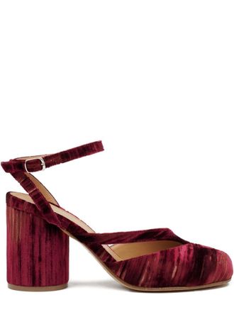 Maison Margiela Burgundy Tabi Chenille Sandals