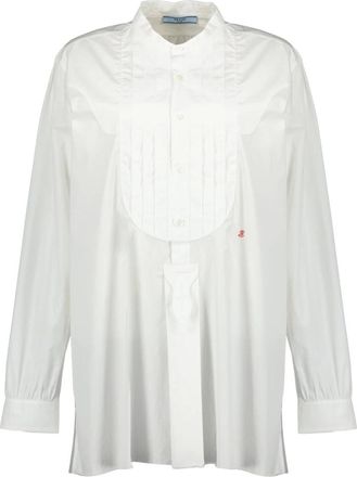 Prada Shirts, female, White, Size: XS Cotton Shirt
