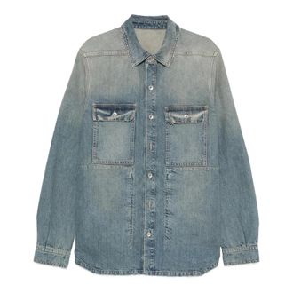 Rick Owens Denim Shirts, male, Blue, Size: 2XL Denim Outershirt