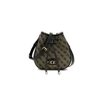 Guess Tassen, Dames, Zwart, ONE Size, Polyester, Samantha Mini Drwstrng Bucket