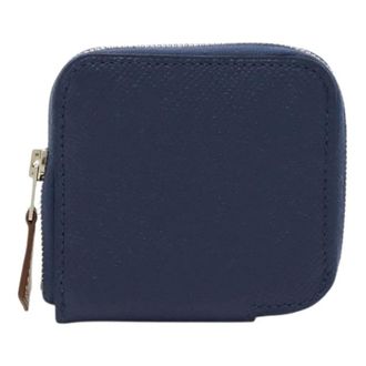 Herm&egrave;s Pre-owned Wallets, female, Blue, Size: ONE SIZE Pre-owned Azap Silkin Compact Mini Coin Case