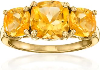 Ross-Simons Citrine 3-Stone Ring in 18kt Gold Over Sterling