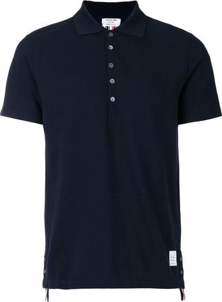 Thom Browne Tops, Heren, Blauw, M, Katoen, Centre Back Stripe Polo Shirt