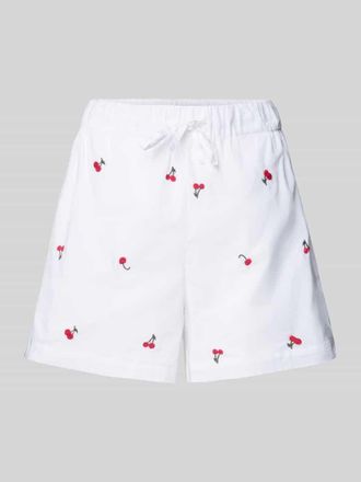 Only Relaxed Fit Shorts aus reiner Baumwolle mit Stickereien Modell GRACE in Weiss, Gr&ouml;&szlig;e S
