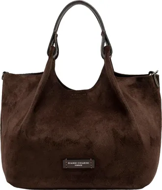 Gianni Chiarini Womens Handbag Dua Suede Mocha Handbags Hand Bags