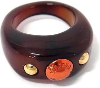 Louis Vuitton Gold Brown Resin Band Ring (Pre-Owned)