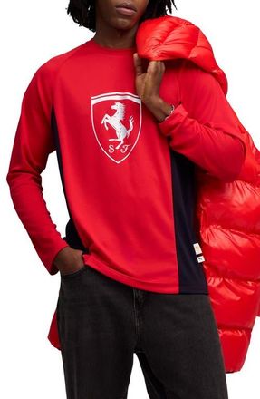 Puma Ferrari Lifestyle Colorblock T-Shirt in Rosso Corsa at Nordstrom, Size Xx-Large