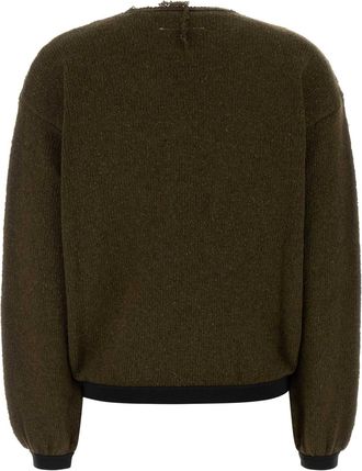 Maison Margiela Womens Olive Green Mohair Blend Sweater 727s Maglieria