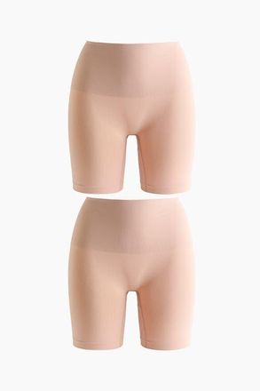 H&M 2-pack Seamless Medium Shape Bikers in Light Beige at Nordstrom, Size X-Large