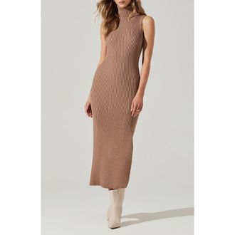 ASTR the Label Channary Rib Midi Sweater Dress in Chestnut at Nordstrom Rack, Size Medium