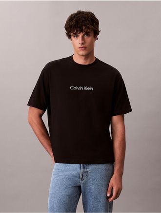 Calvin Klein Mens Standard Logo Relaxed Tee - Black - 2XL