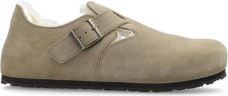 Birkenstock London Shearling Schoenen - Heren - Platte Schoenen - Grijs - 44 EU - Leer - Schoenen