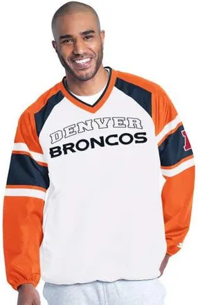 Starter Mens Starter White Denver Broncos Infield Play Raglan Pullover Jacket at Nordstrom, Size Xxx-Large